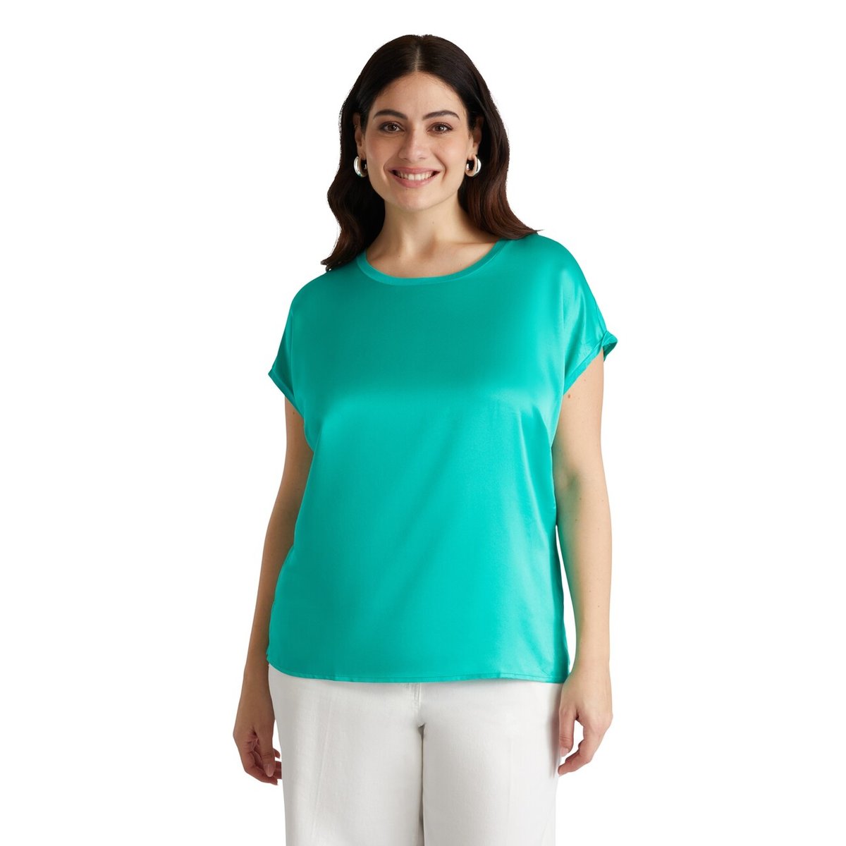 Chemisier en satin blanc, FIORELLA RUBINO