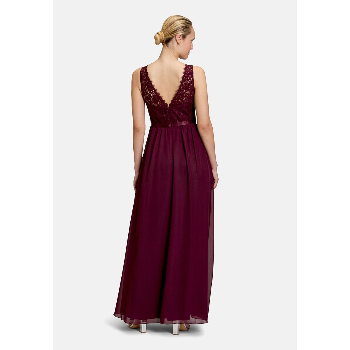 Robe de cocktail en dentelle deep dahlia, VERA MONT