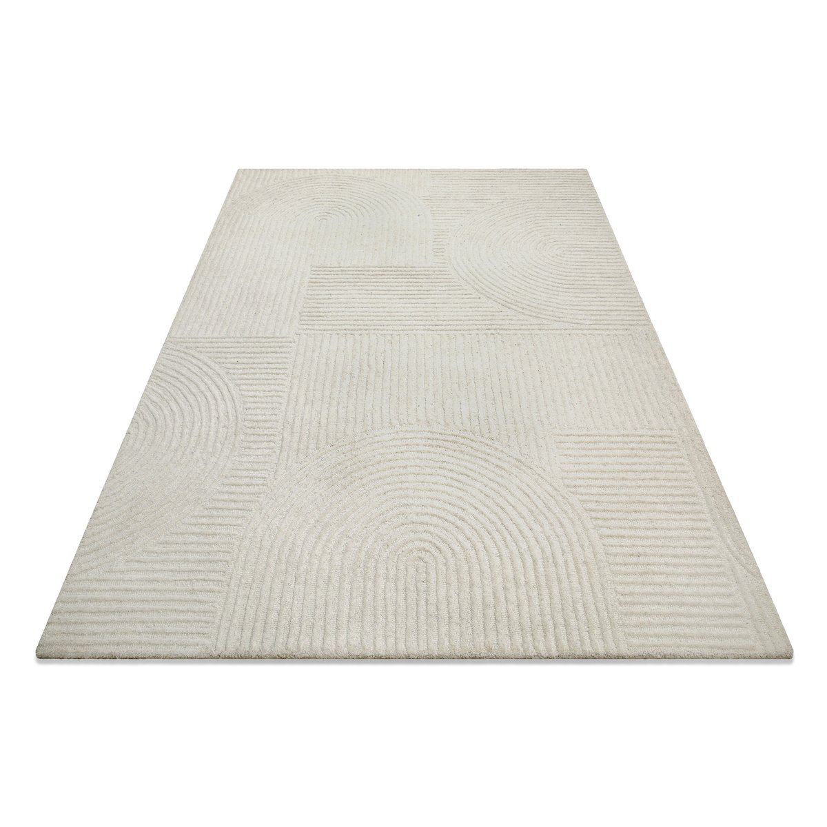 Tapis tufté main à relief , HAMPTONS THIRTYSIX blanc crème, WECON HOME