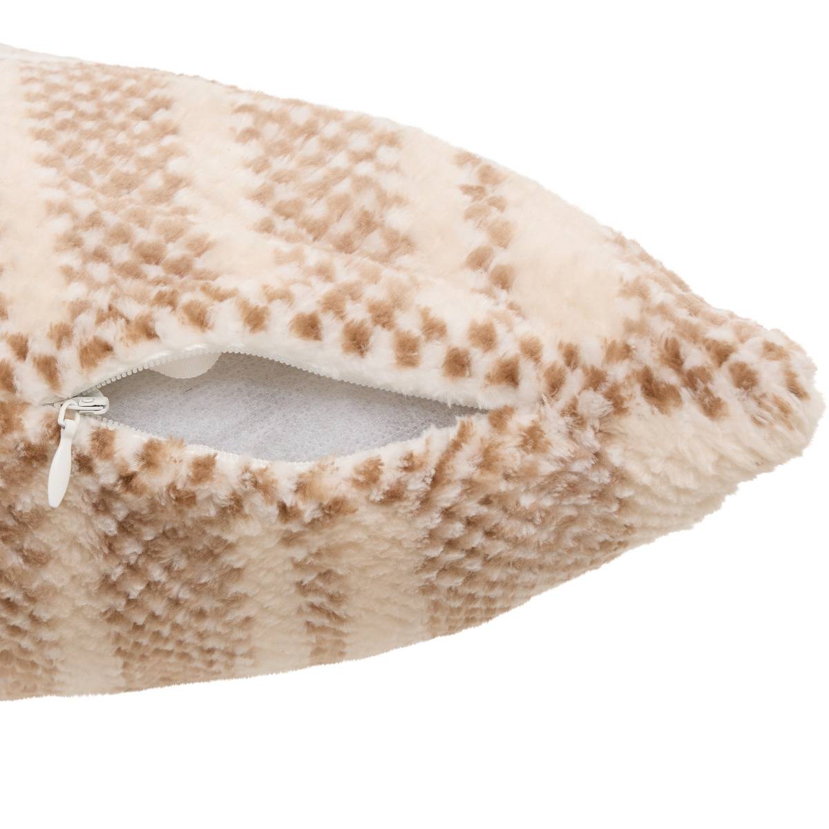 Coussin carré LARY beige lin, ATMOSPHERA