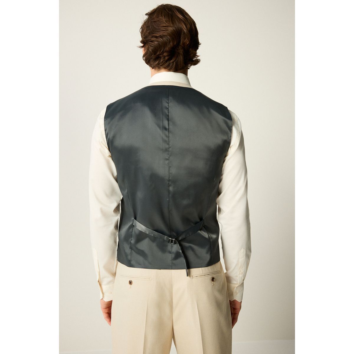 Gilet de costume en flanelle naturel, NEXT
