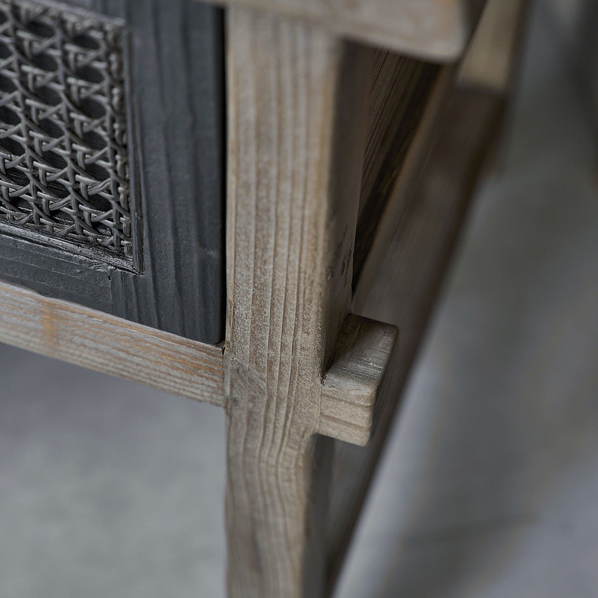 Table de chevet en bois recyclé massif 1 tiroir  JUNKO gris, BERAH GETAH