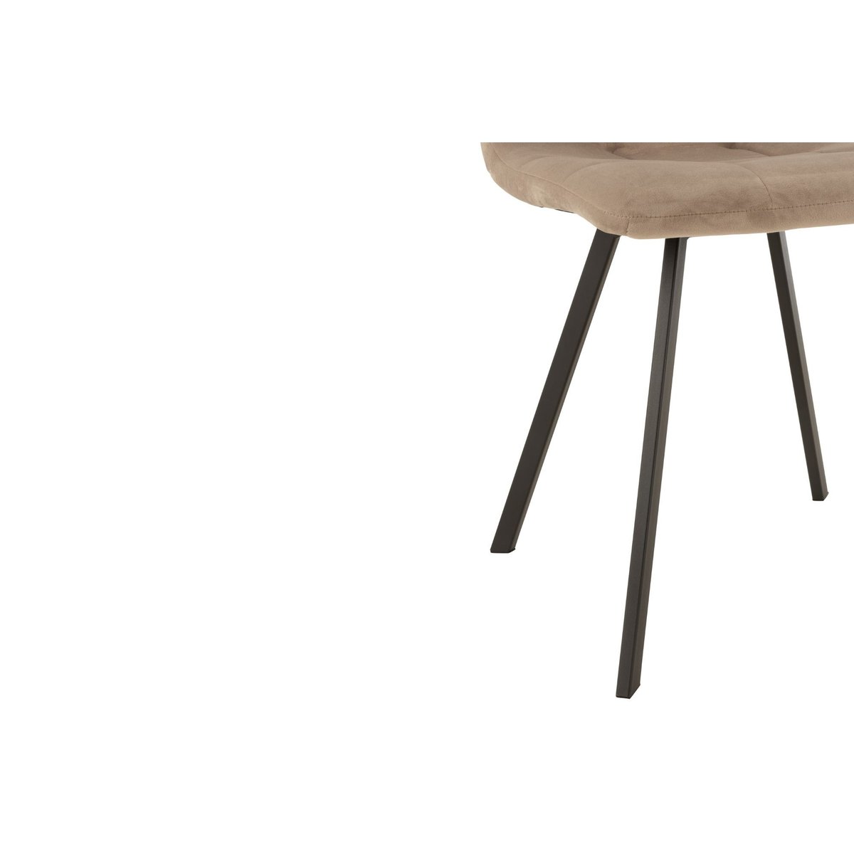 Chaises en velours peau de pêche et en métal (lot de 2) - OLIVIA gris, HELLIN, DEPUIS 1862
