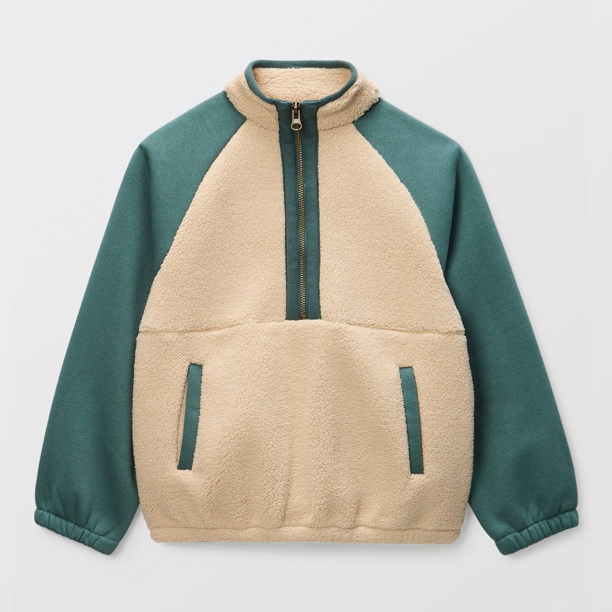 Sweat en sherpa avec poche kangourou eucalyptus, MONOPRIX