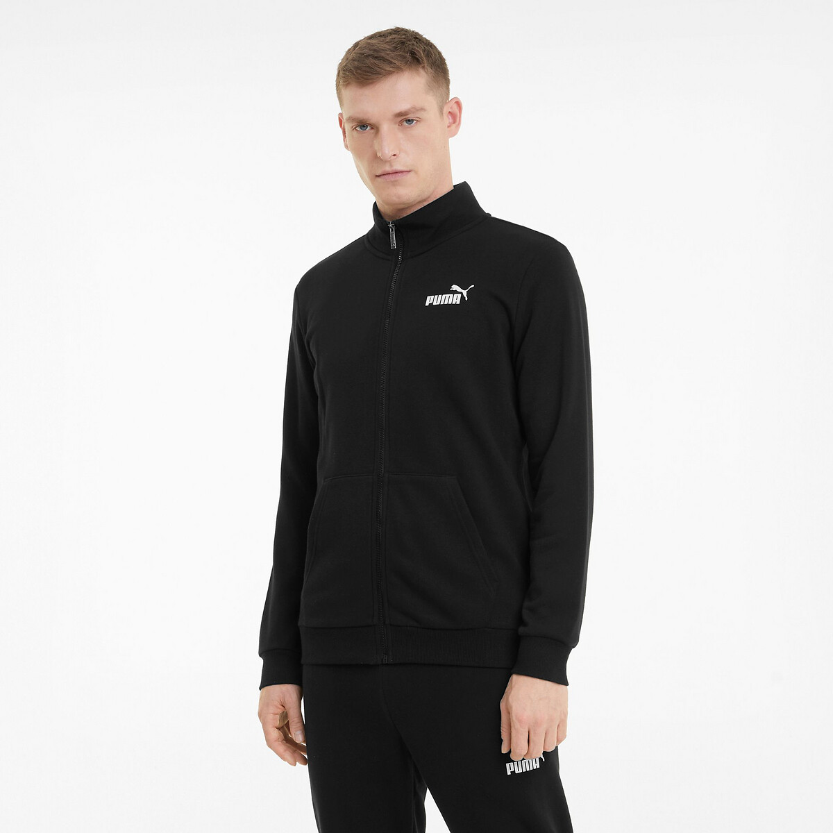 Sweat zippé petit logo essentiel noir, PUMA