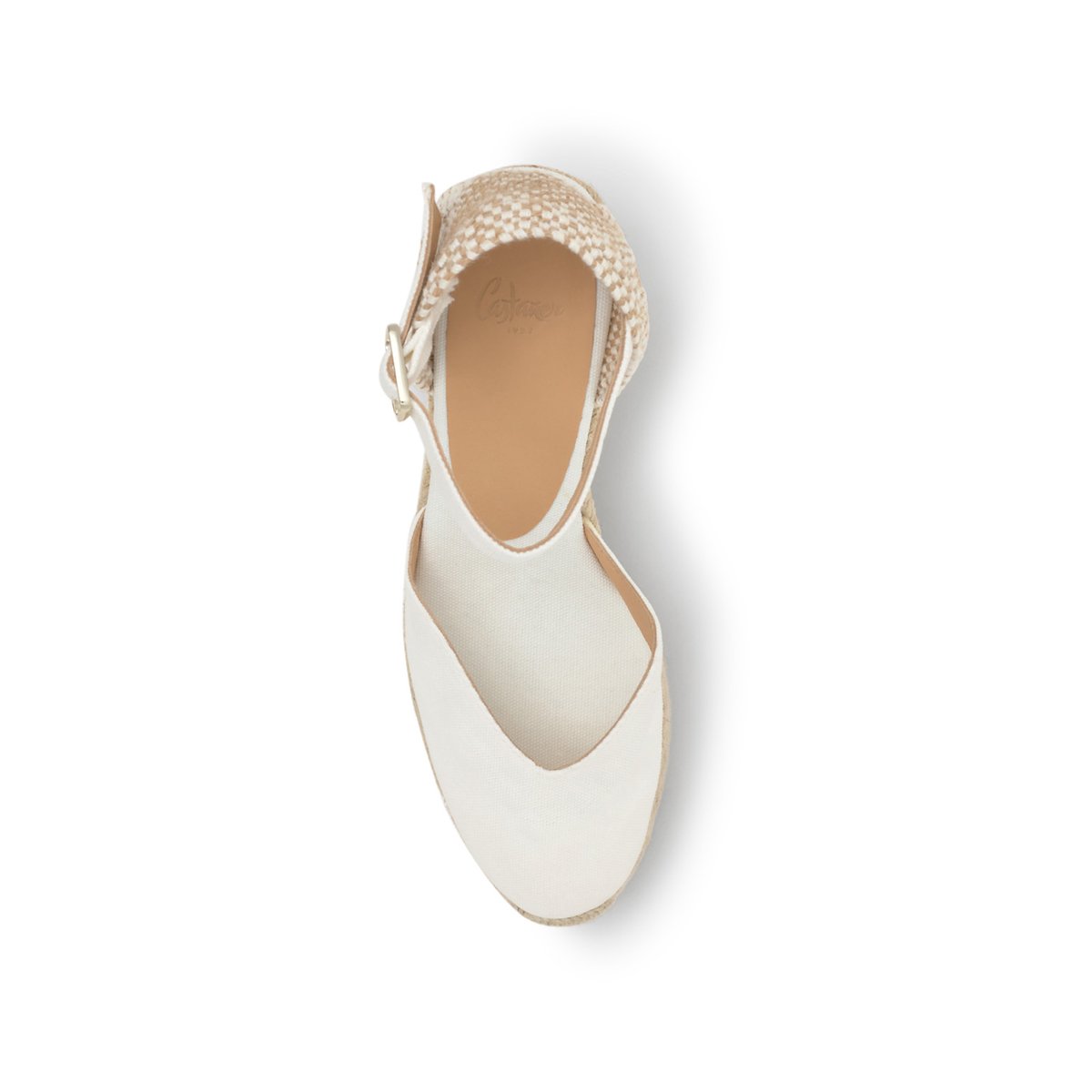 Espadrilles compensées à plateforme tressée CHIARITA EXTRA PLATFORM blanc, CASTANER