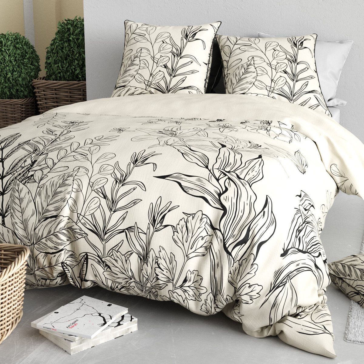 Parure housse de couette en coton imprimée, Thais imprime, C DESIGN HOME TEXTILE