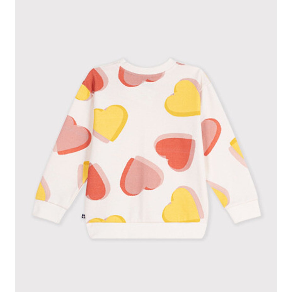 Sweat en coton, imprimé coeurs imprimé coeur, PETIT BATEAU