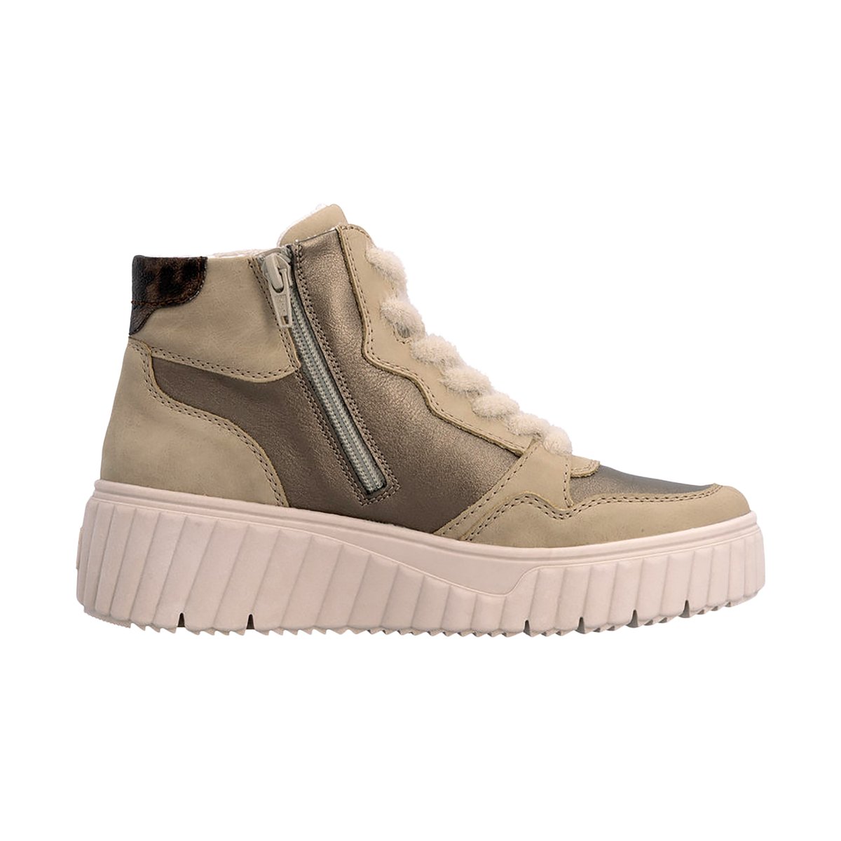 Basket Montante à Lacets Kasanga beige - combi, RIEKER