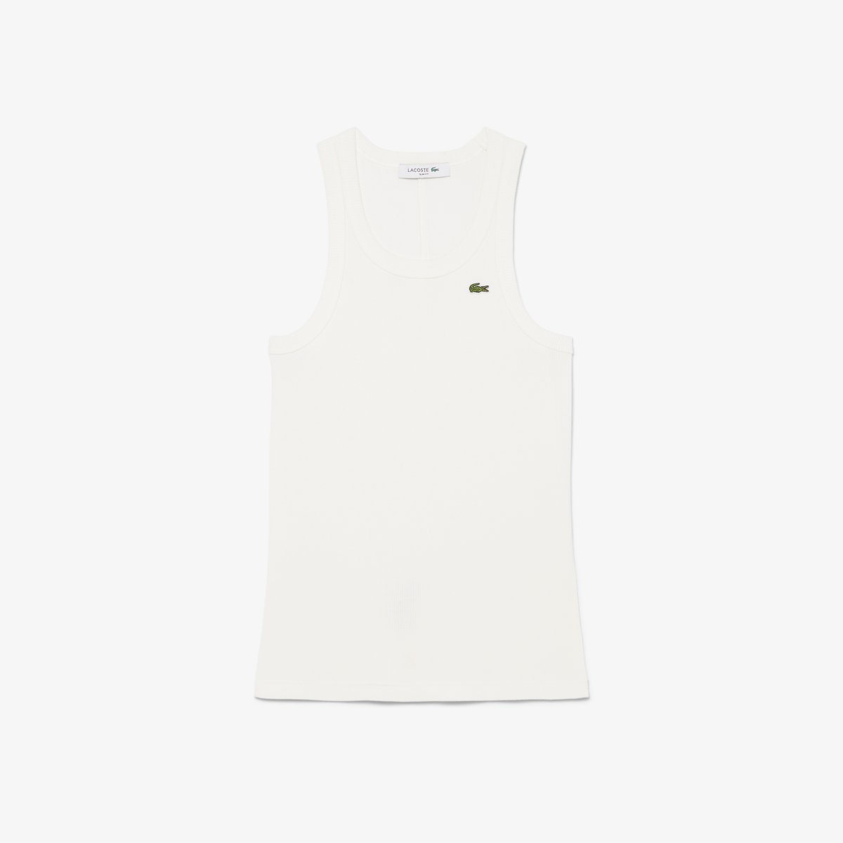 Débardeur slim fit coton côtelé blanc-70v, LACOSTE