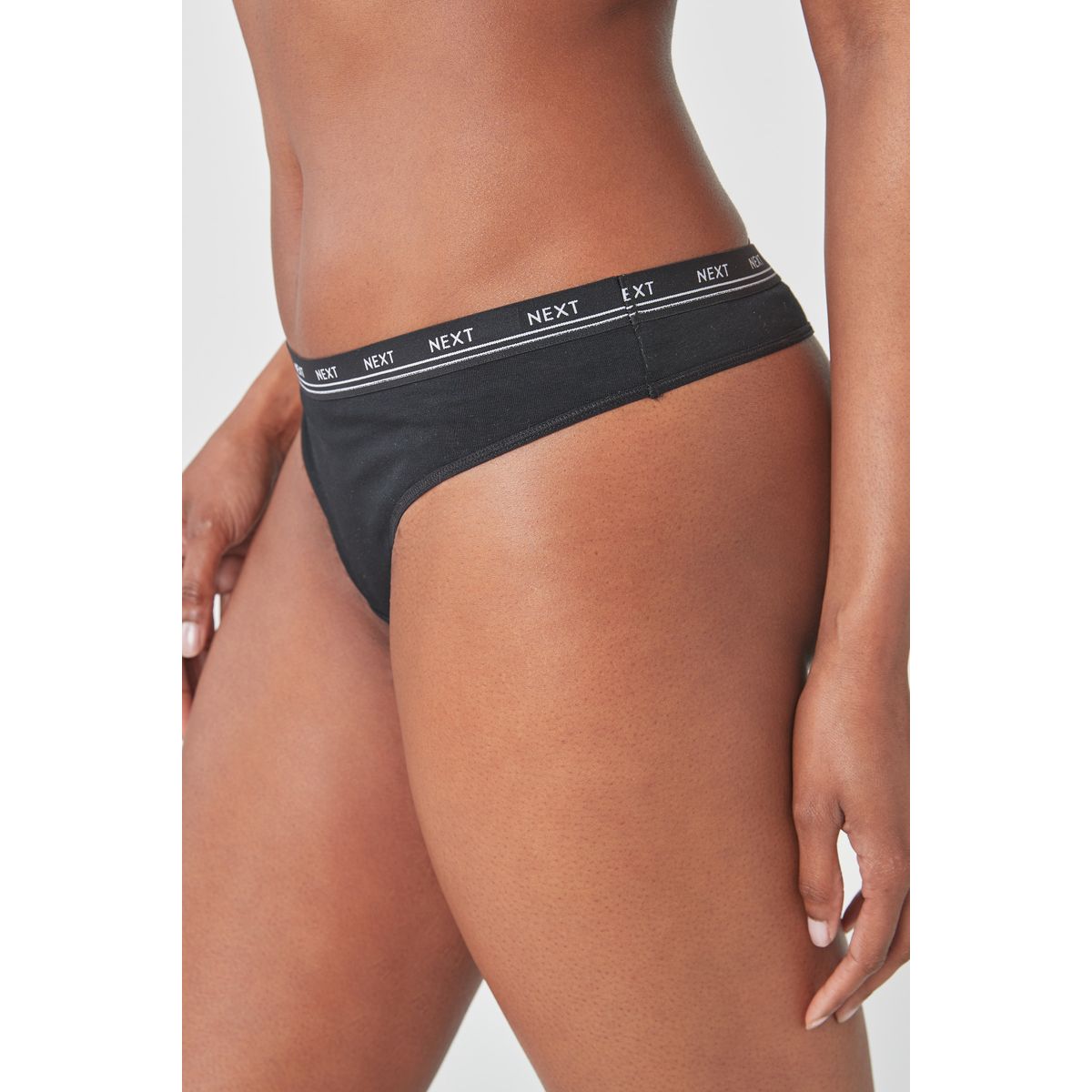 Culotte de bikini en coton à logo, lot 4 noir, NEXT