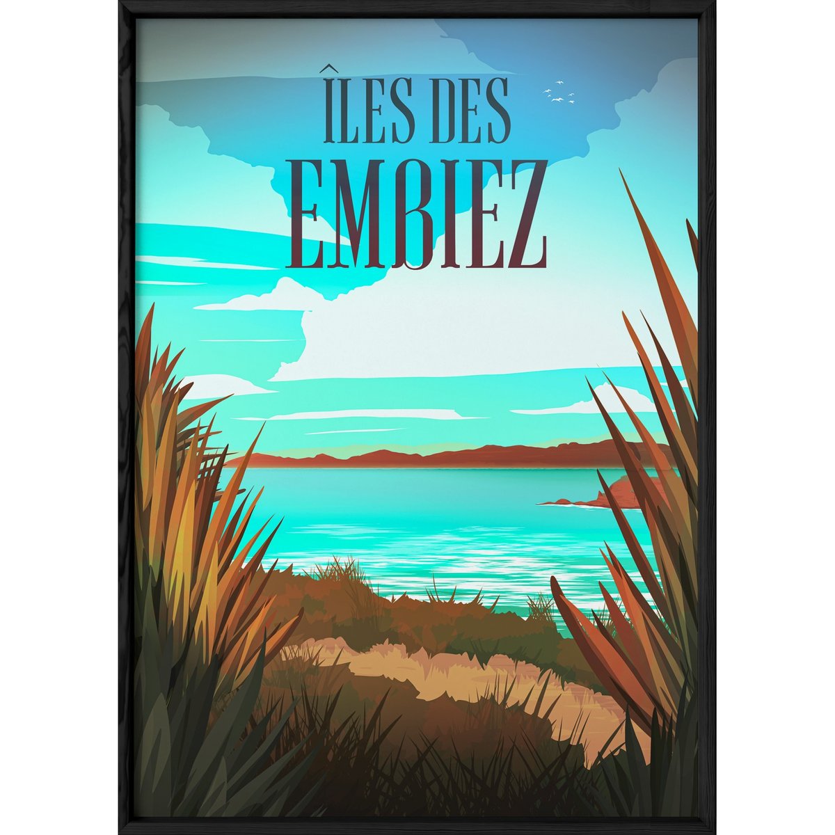 Affiche Îles des Embiez blanc, L'AFFICHERIE