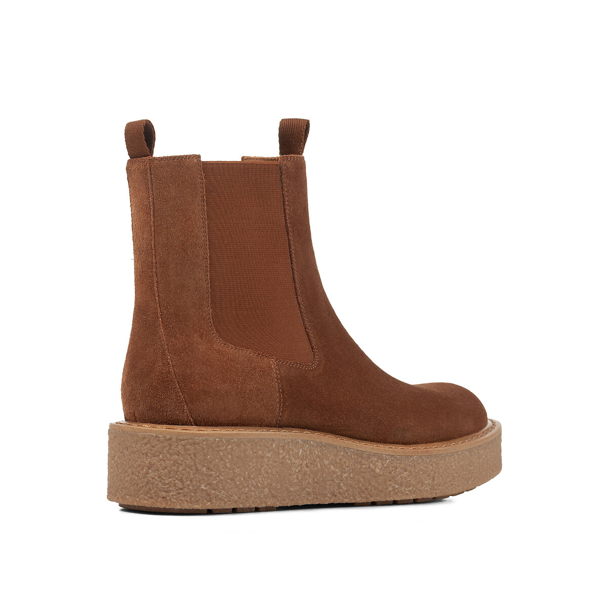 Boots cuir chelsea Elidea, semelle crêpe camel, GEOX