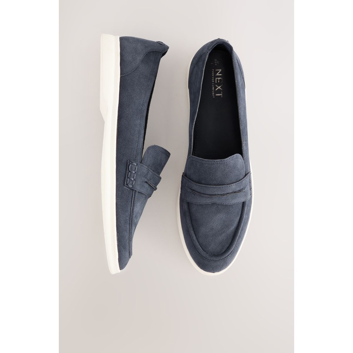 Mocassins à bout rond bleu marine, NEXT