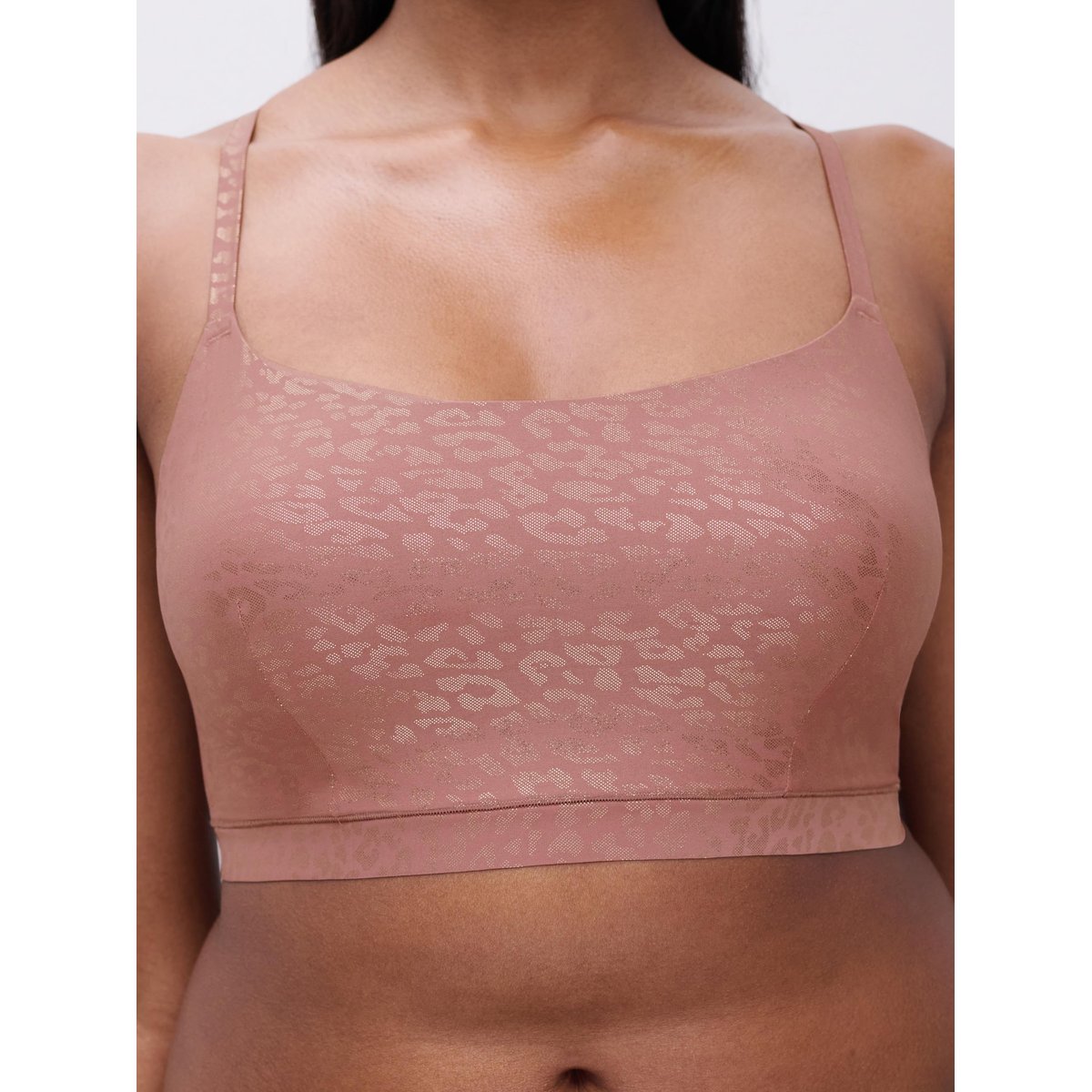 Brassière coques SOFTSTRETCH leopard paillettes rose, CHANTELLE