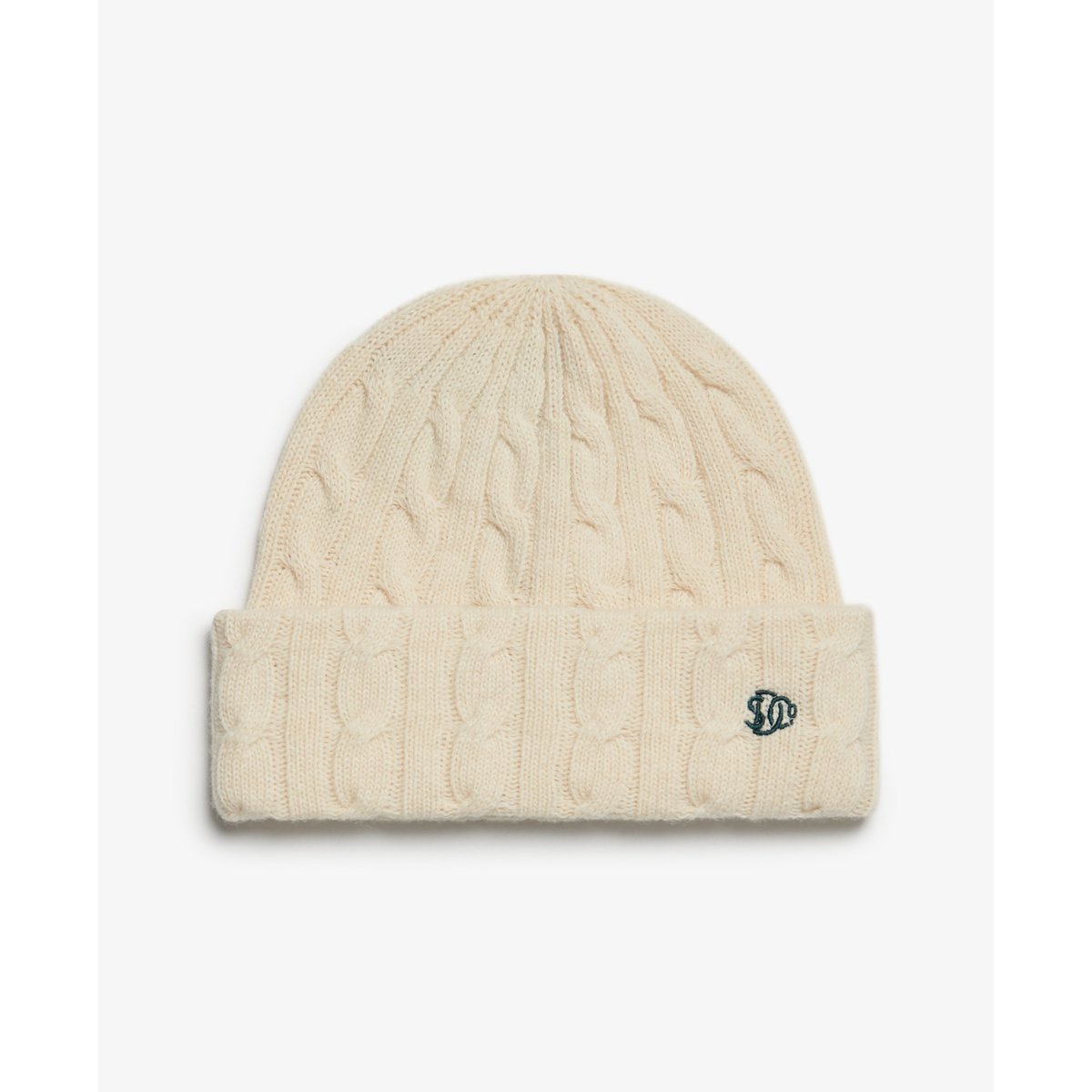 Bonnet Premium Cable Knit Coupe Classique crème naturel, SUPERDRY