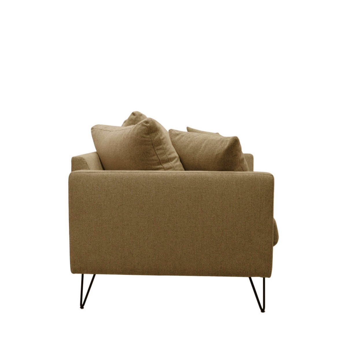 Canapé convertible 4 places en tissu pieds épingles noirs- VILLABON caramel chiné, DRAWER
