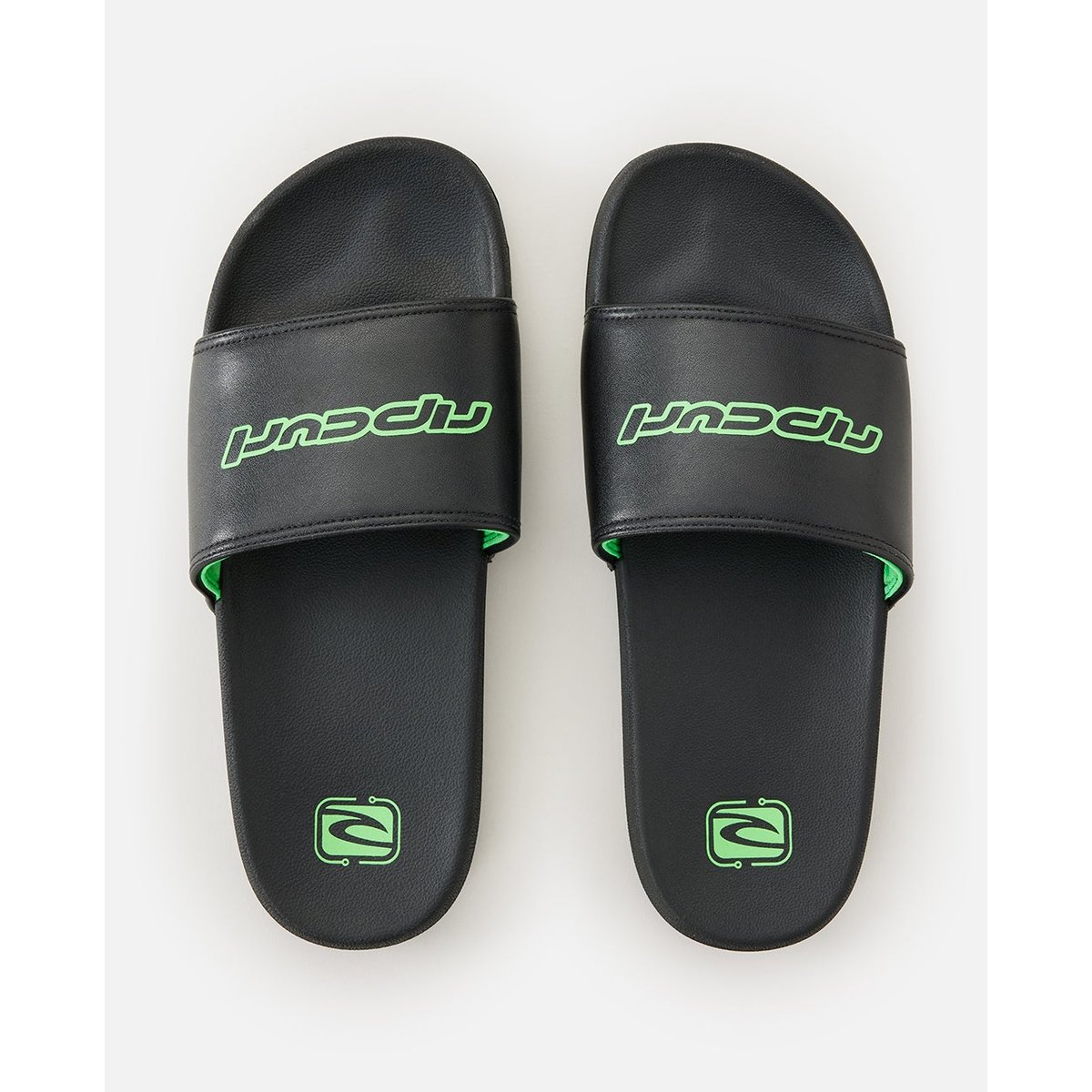 Tongs ARCHIVE Y2K SLIDE OPEN TOE noir/vert, RIP CURL