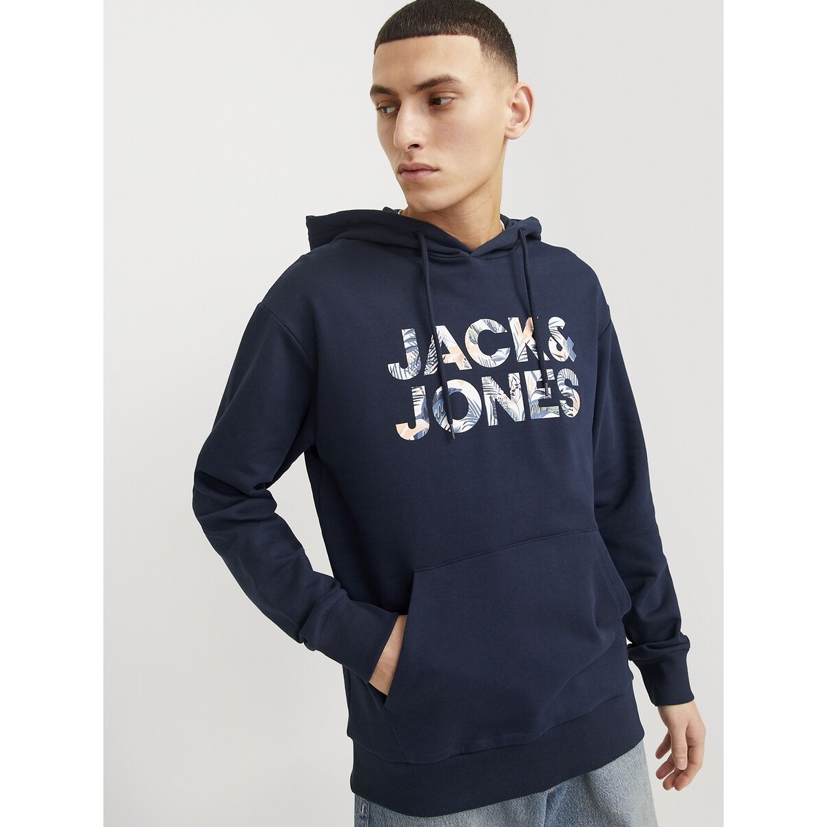 Relaxed Hoodie with Logo dark blue, JACK & JONES