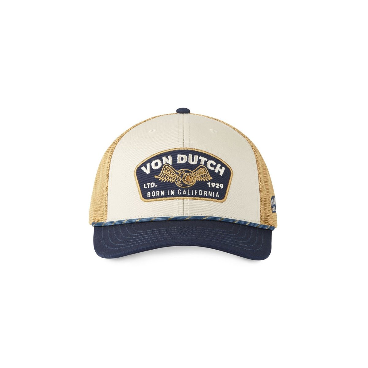 Casquette Trucker S-CURVED beige/bleu foncé, VON DUTCH