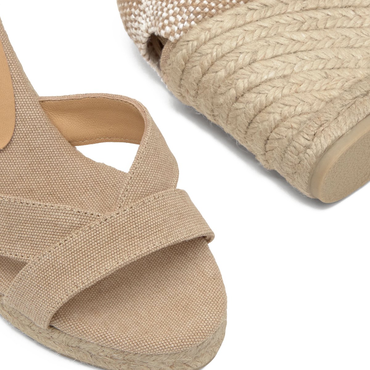 Sandales compensées en jute tressée à brides croisées BAILEY PLATFORM sable, CASTANER