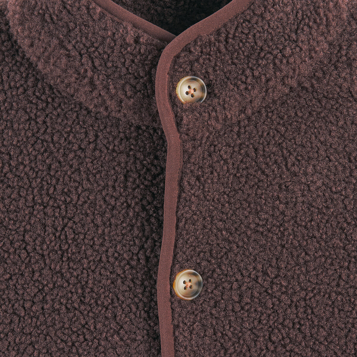 Veste d'intérieur en sherpa doublé polaire marron, LA REDOUTE COLLECTIONS