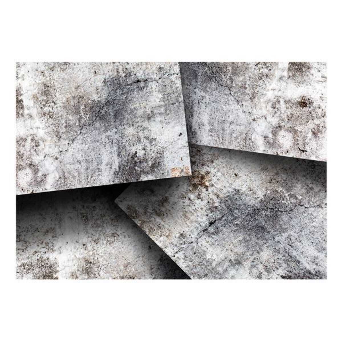 Papier peint intissé panoramique Concrete cards gris / argent, EDEN