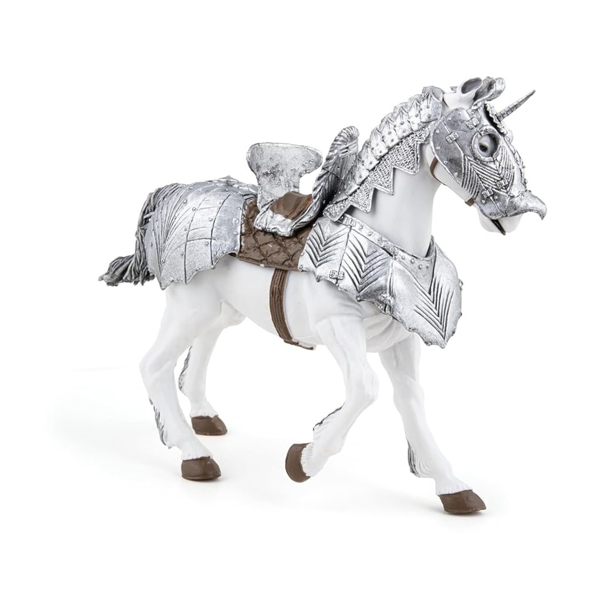 Figurine Cheval en armure gris, PAPO
