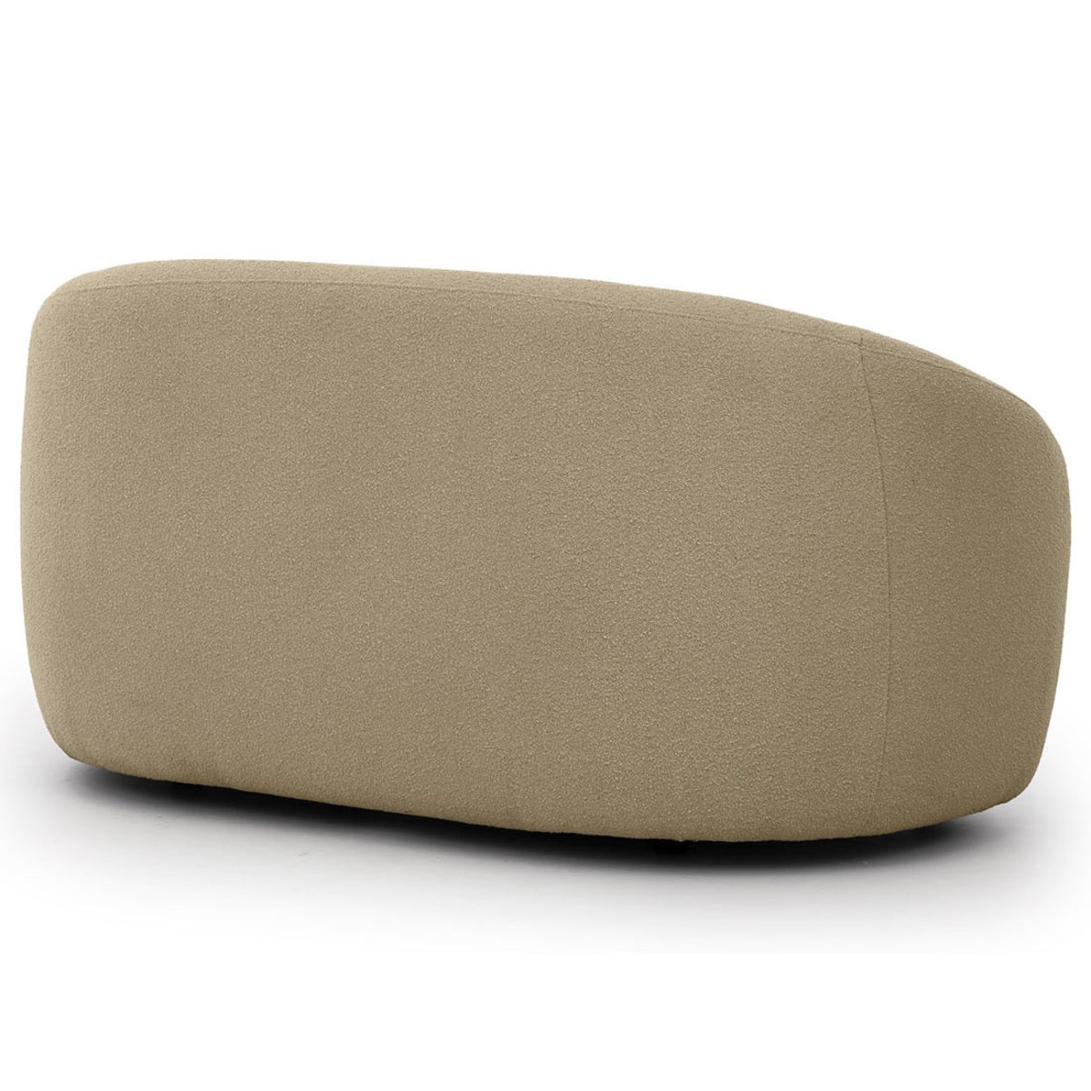 Flore - Canapé droit 2 places en tissu bouclette taupe, LISA DESIGN