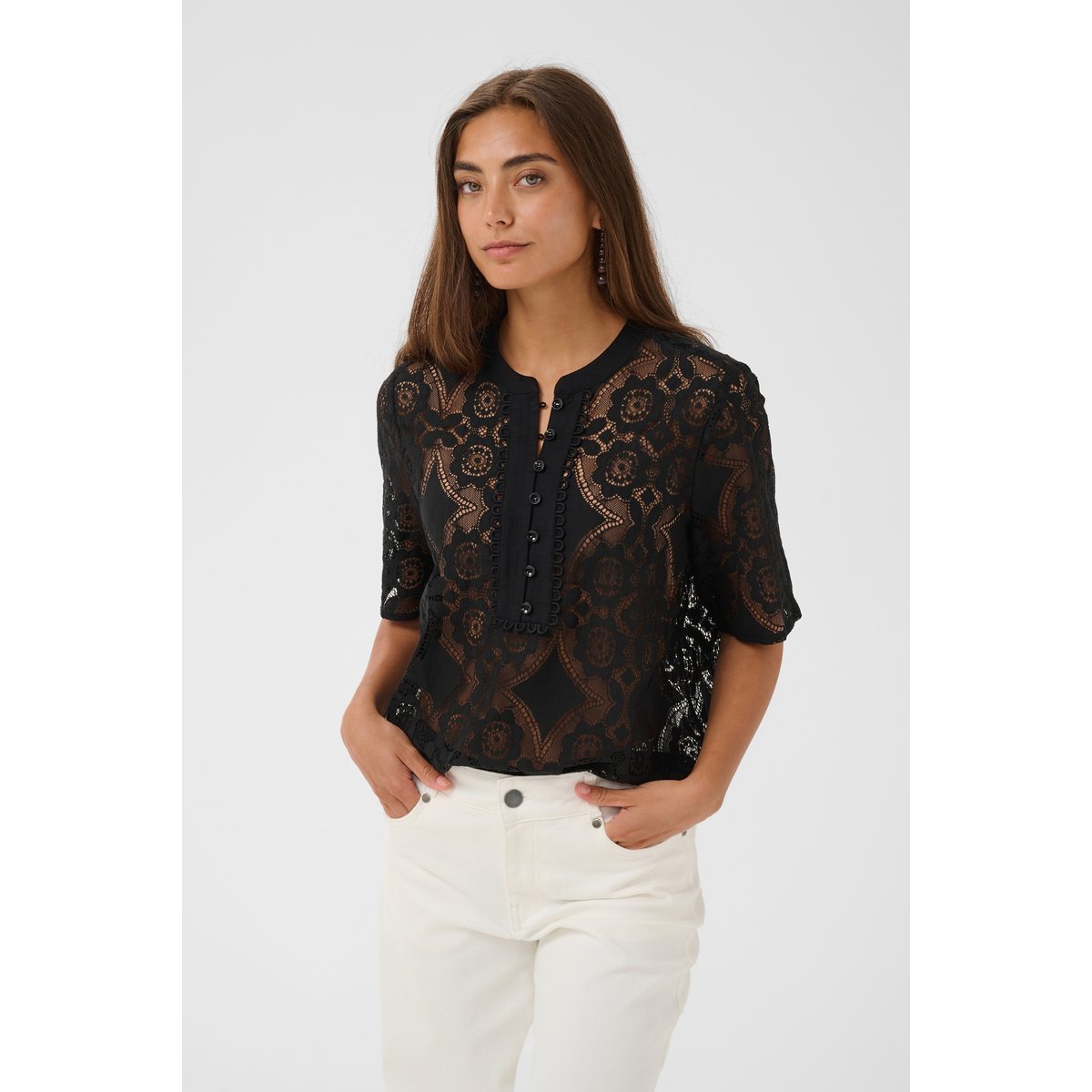 Blouse à manches courtes noir black, CULTURE
