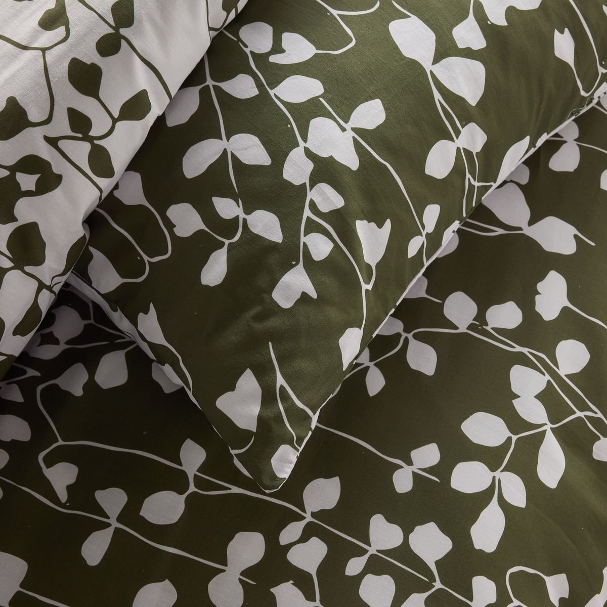 Parure de lit imprimé Floral CRAZY ELEA vert, TODAY
