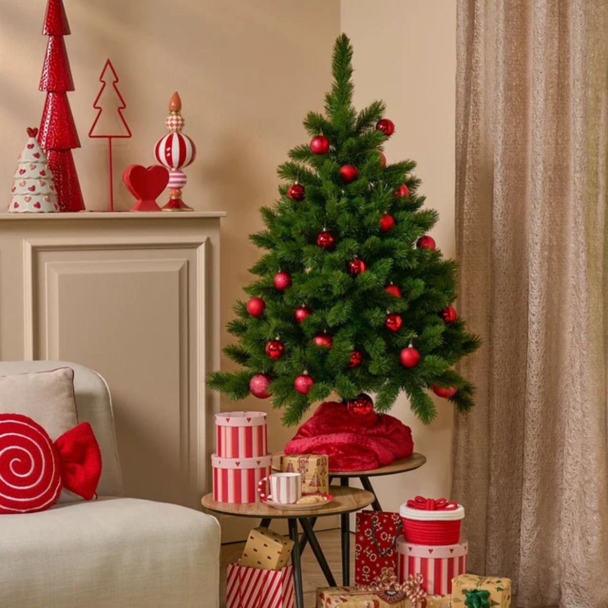 Sapin de Noël artificiel H120 cm TSUGA vert, TRIUMPH TREE