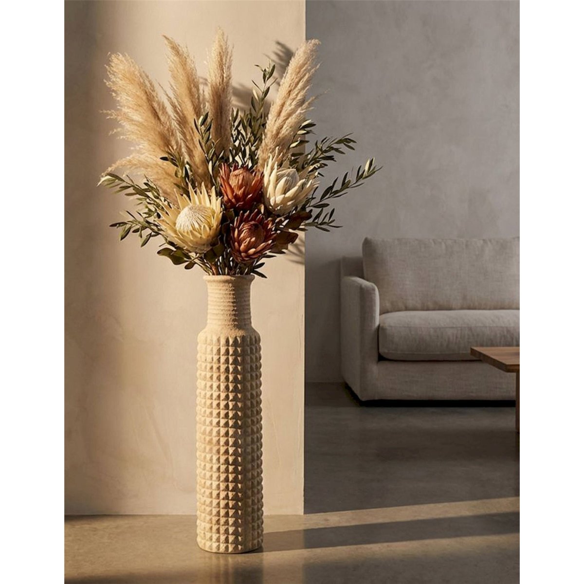 Grand vase extérieur effet pierre MODERN beige effet pierre, RECOLLECTION