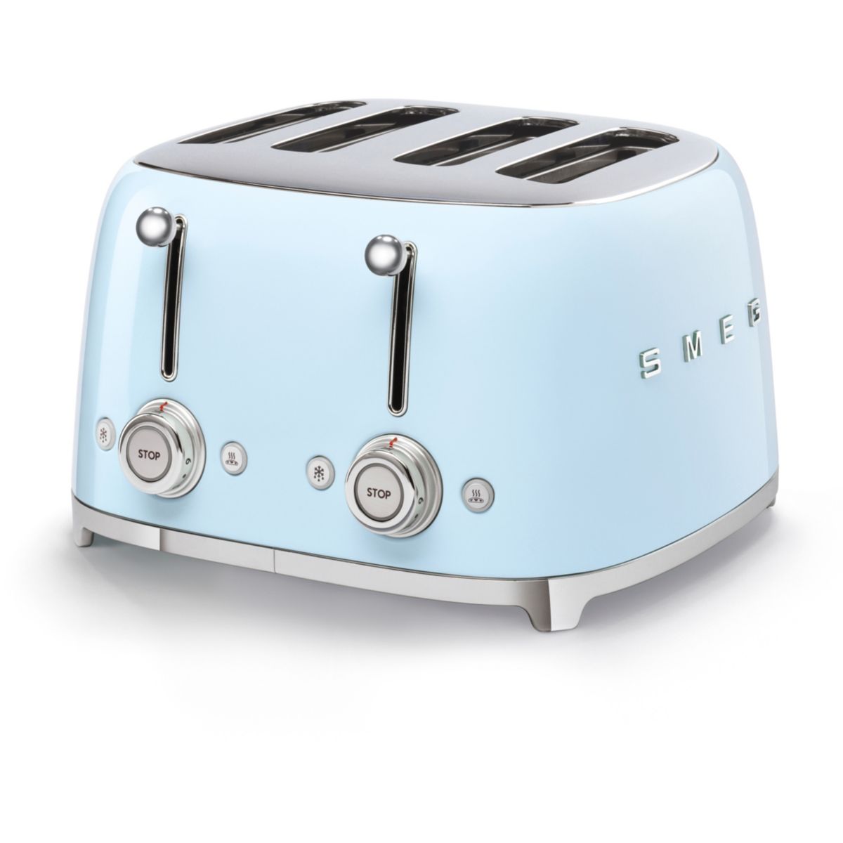 Grille-pain 4 fentes 4 tranches TSF03 crème brillant, SMEG
