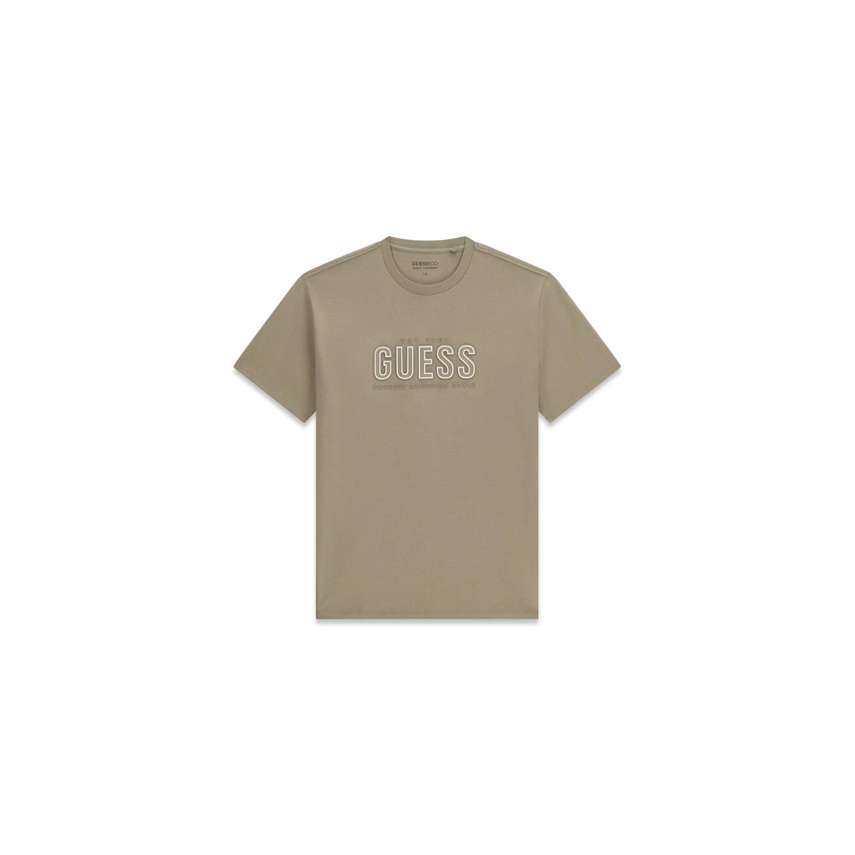 T-Shirt Logo Gaufré vert, GUESS
