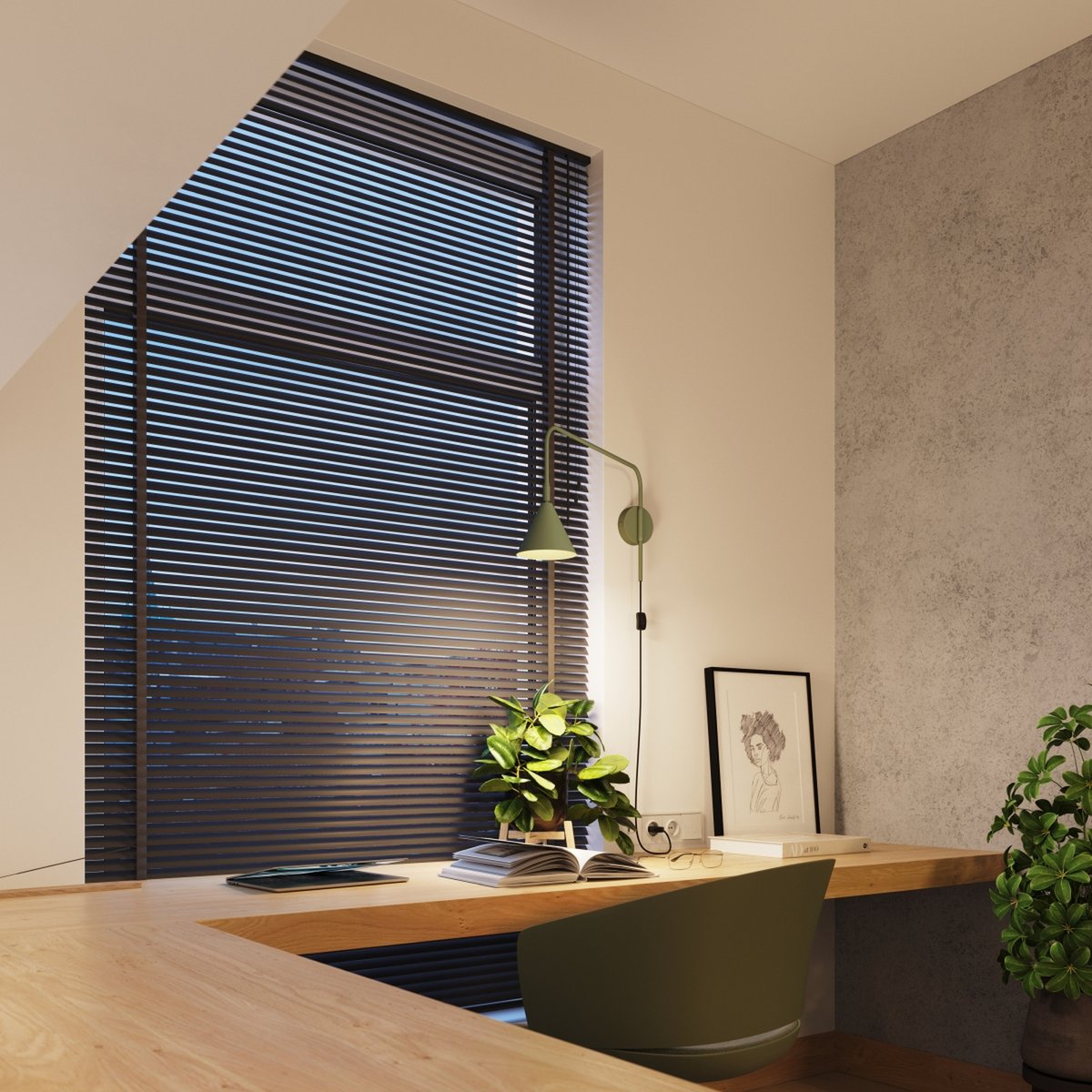 Applique murale Vert Olive E14 1 Nox vert olive, EDEN