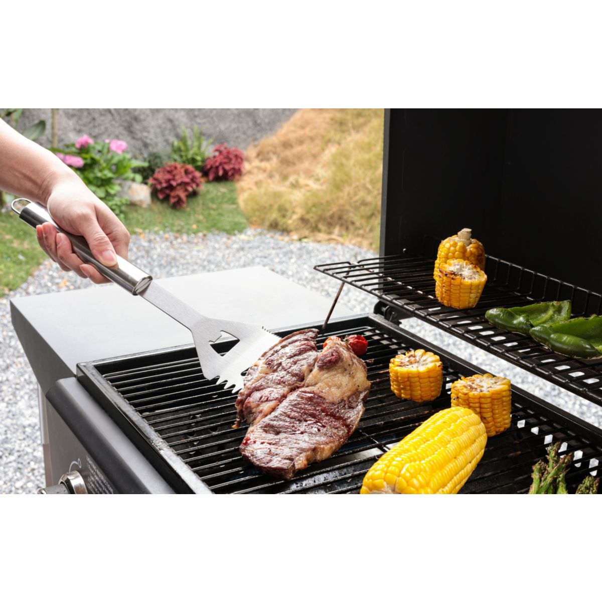 Ustensile barbecue Spatule inox barbecue couleur unique, ESSENTIEL B