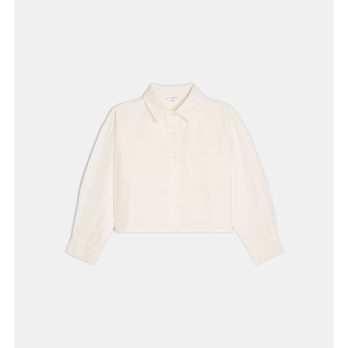 Chemise droite rayée tachemise en coton bio écru, CADET ROUSSELLE