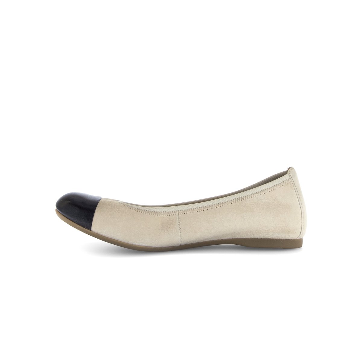 Ballerines en cuir à talon décroché beige velours, GABOR