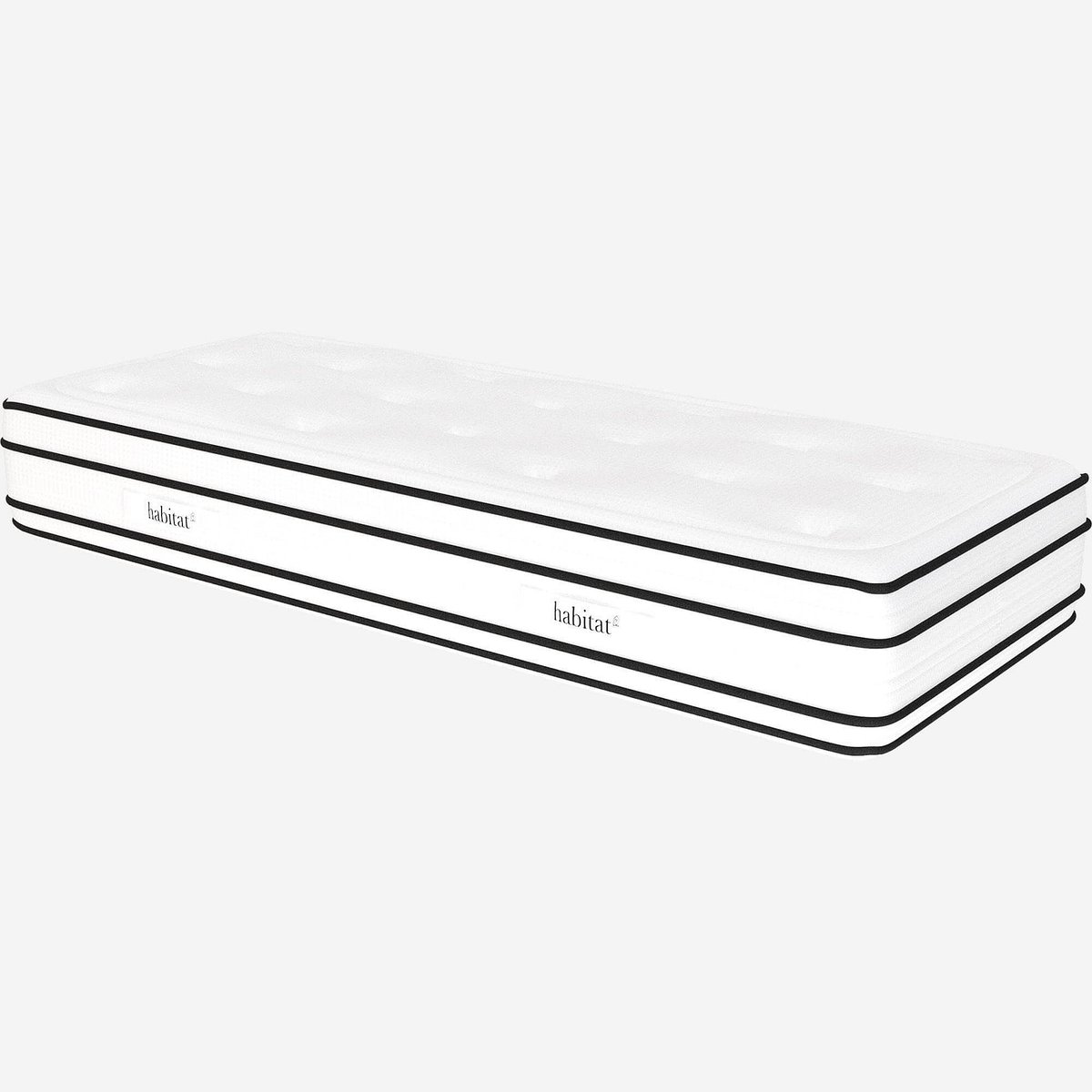 Matelas hybride ressorts ensachés et mousse en mémoire de forme DREAM HYBRIDE blanc, HABITAT
