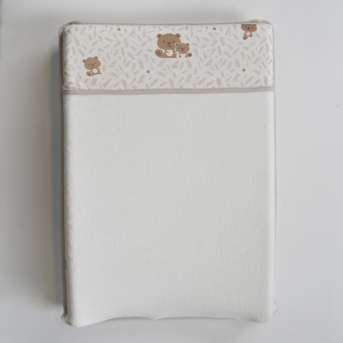 Housse de matelas a langer maille gris, SUCRE D'ORGE
