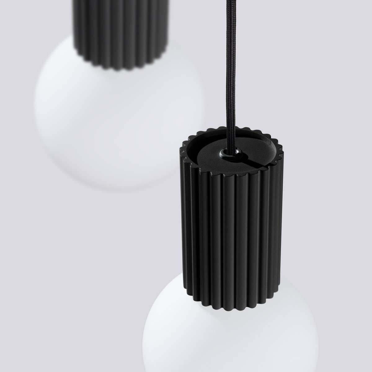 Suspension Aluminium Noir G9 3 Halo noir, EDEN