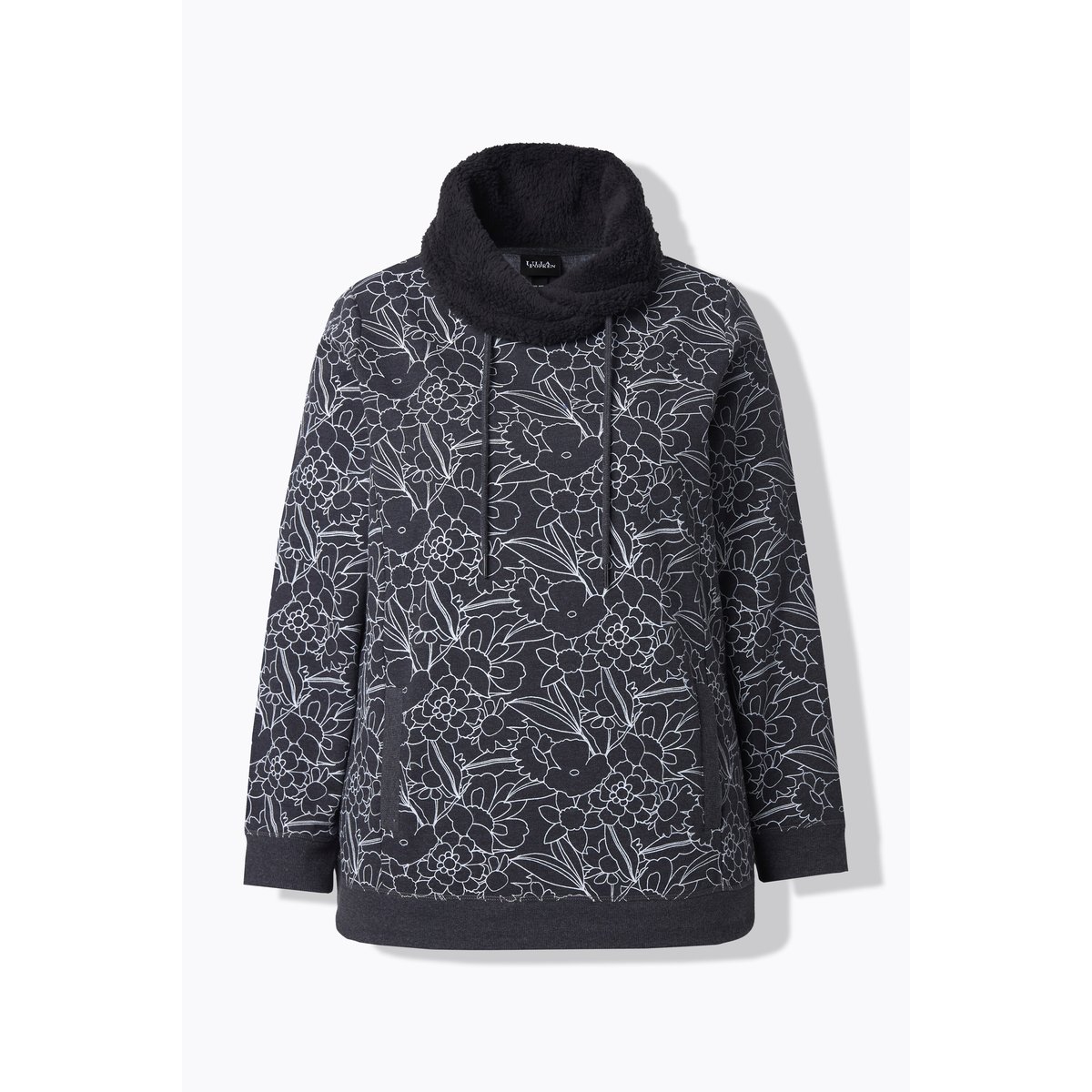 Sweat-shirt imprimé noir, ULLA POPKEN