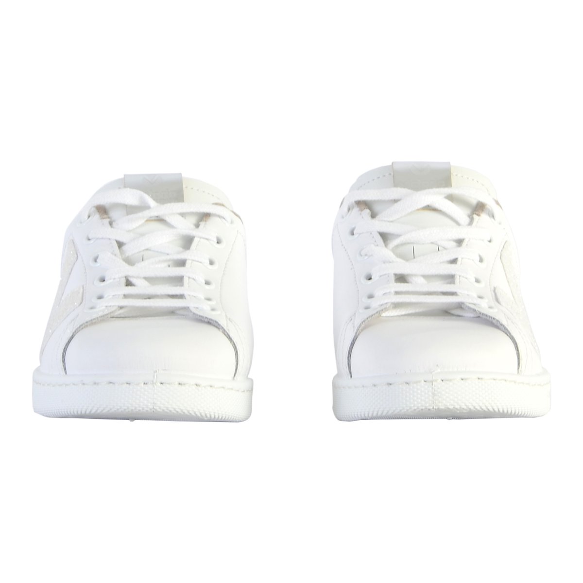 Baskets cuir glitter blanc, VICTORIA