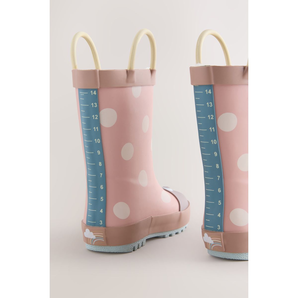 Bottes en caoutchouc avec anses coccinelle rose, NEXT