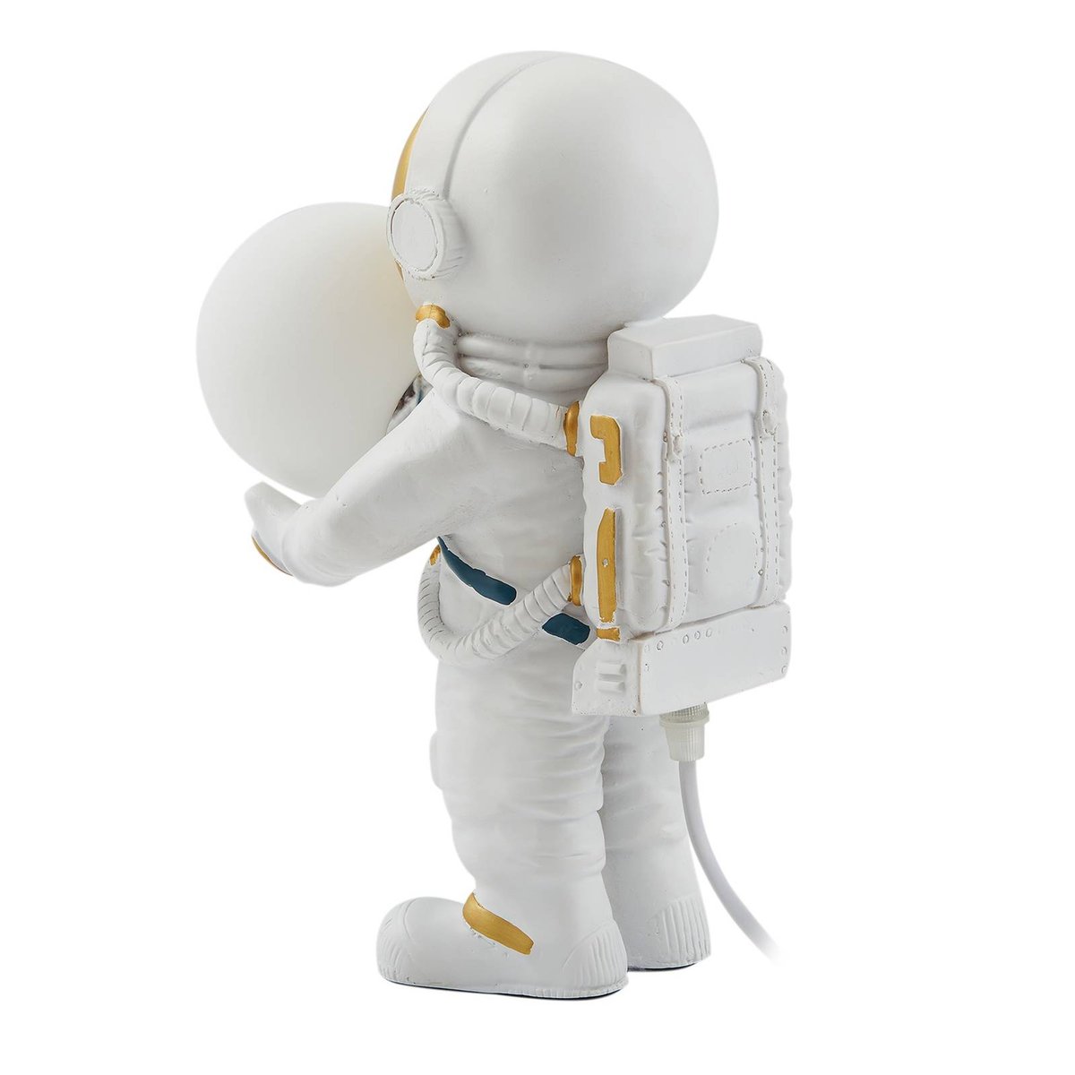 Lampe à poser en céramique jeunes, Kosmo blanc, or, LINDBY
