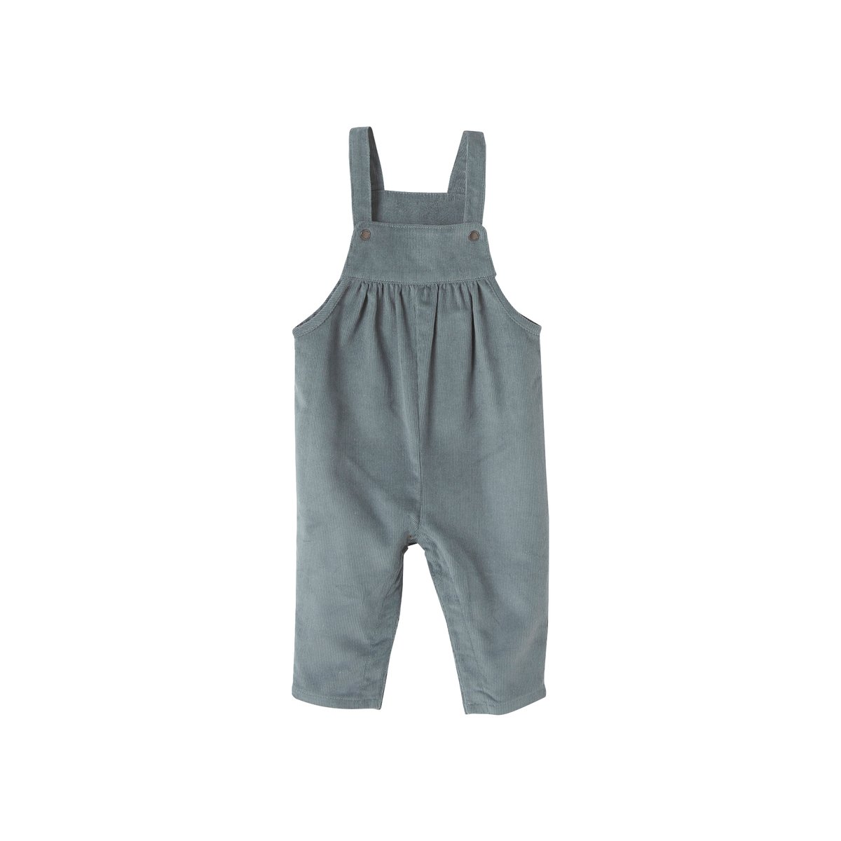 Ensemble blouse et salopette velours bébé bleu céleste, VERTBAUDET