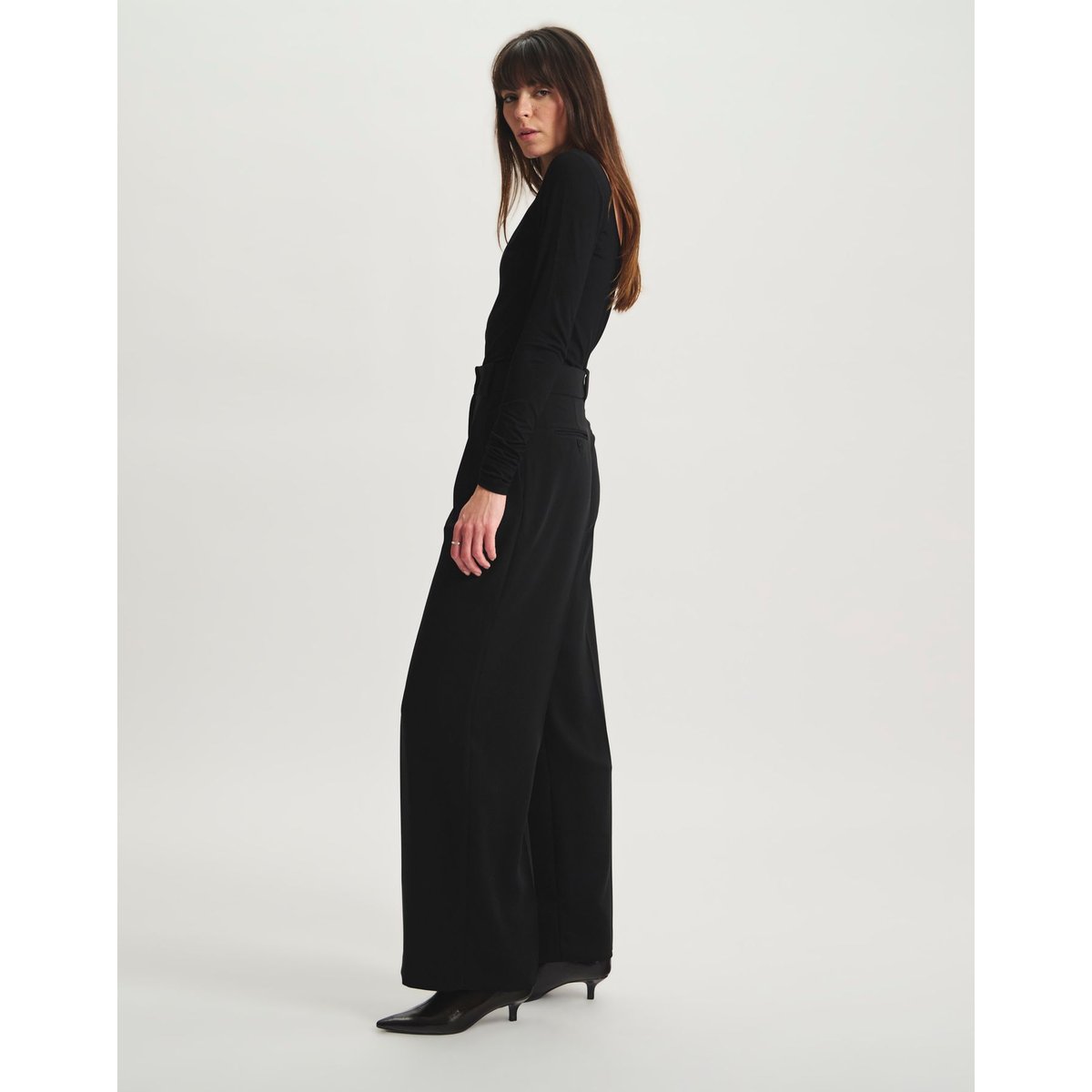Pantalon à pinces Marlène noir, INES DE LA FRESSANGE PARIS