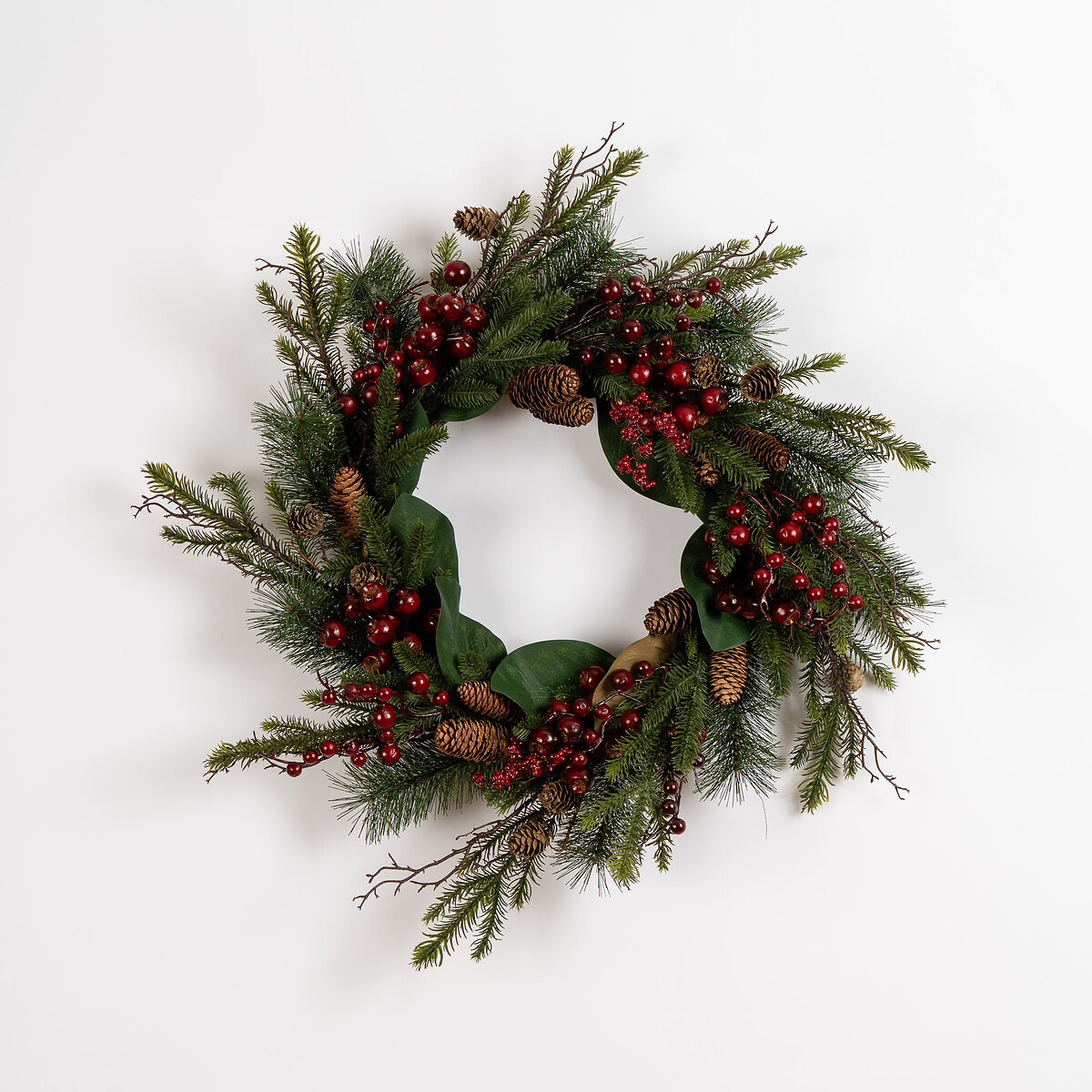60cm Classic Red & Green Christmas Wreath green, SO'HOME