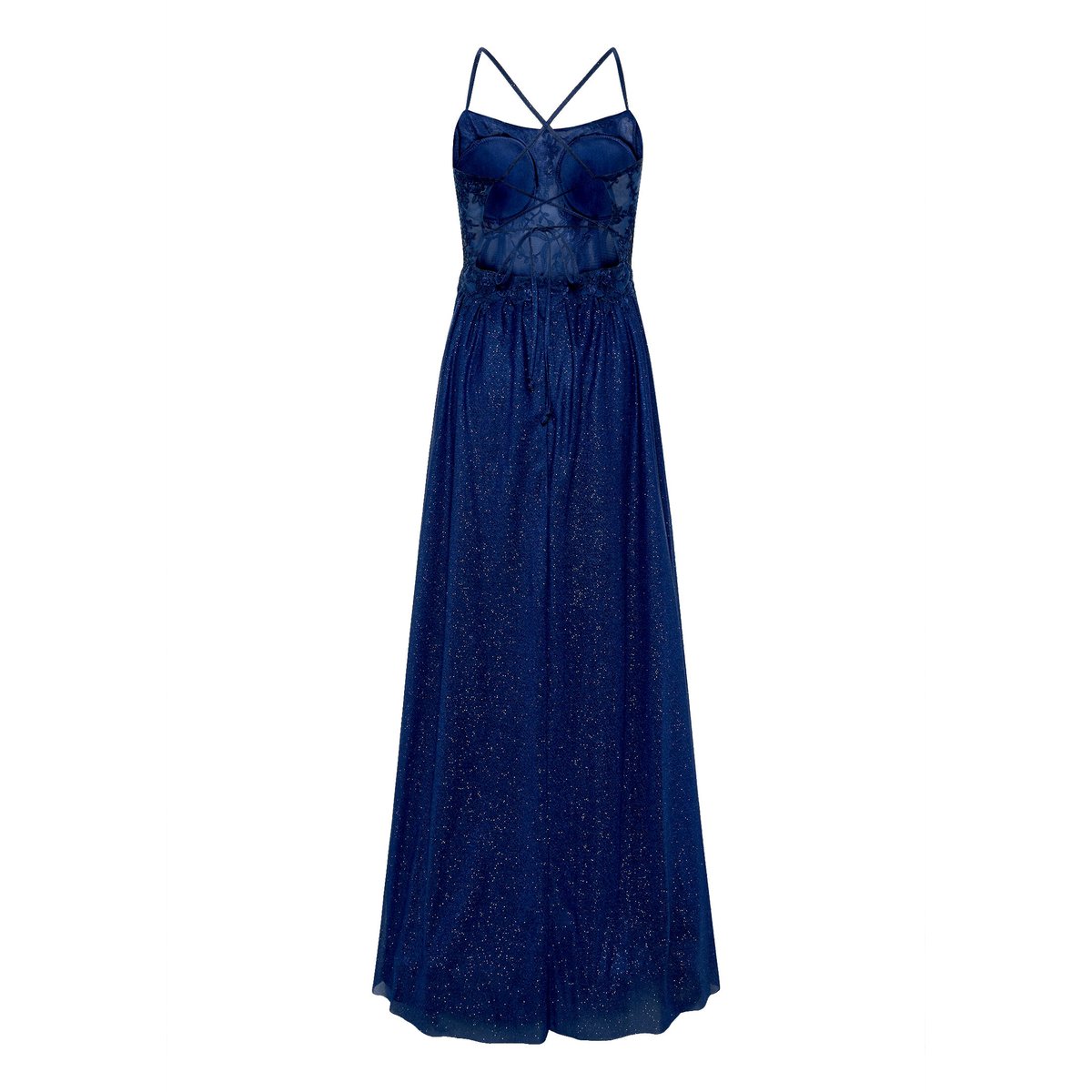 Robe de soirée au look scintillant bleu foncé/gris, VERA MONT